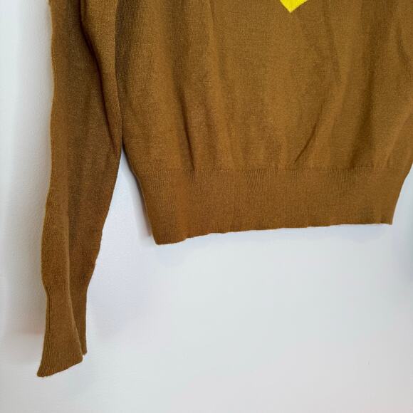 OFFLINE by Aerie Chillside Ski Mockneck Sweater White Brown Yellow NWT XS - Picture 4 of 9